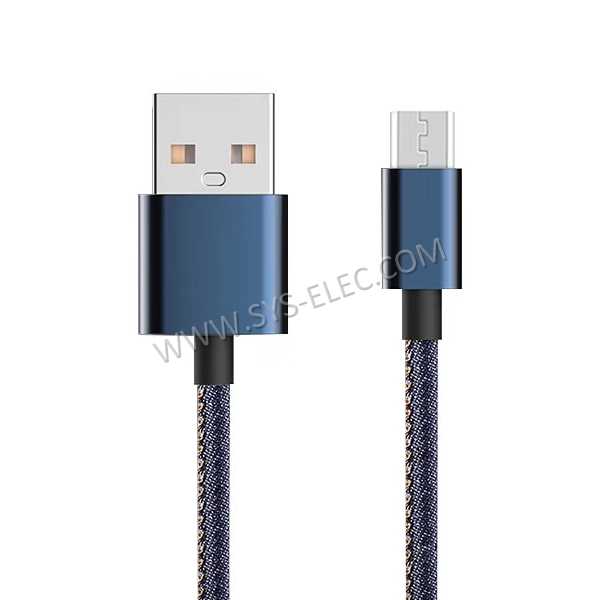 Denim micro usb charging calbe